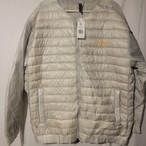 Mens Adidas Terrex Metal Gray Hike Bomber Down Jacket Size XL